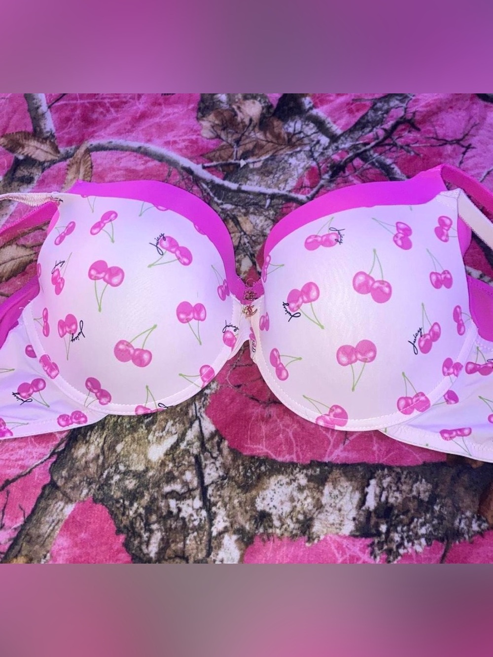 Juicy Couture Pink and Cherry Bra Set